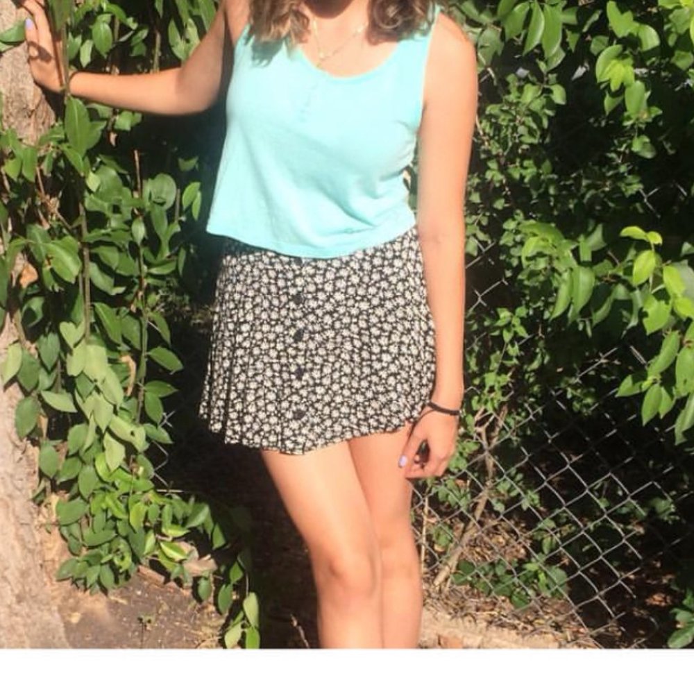 Cute Floral Print Mini Skirt